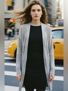Poof! Open Front Knit Cardigan Sweater